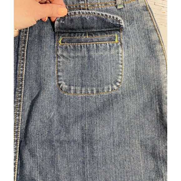 Eddie Bauer Outdoor Outfitters Jean Denim Skirt Womens Sz 4 Classic Blue Cotton - Picture 8 of 11
